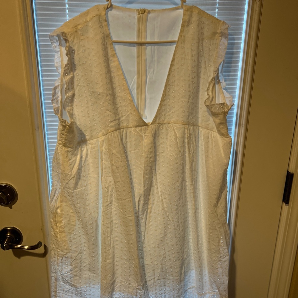 White Baby Doll Eyelet Dress